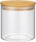 1PC Small Glass Storage Jars with Airtight Lids, 18 fl oz (550ml) Cute Clear Glass Storage container with bamboo Lid, Glass Pantry Canister for Beans, Rice, Sugar, Cookie Coffee and etc